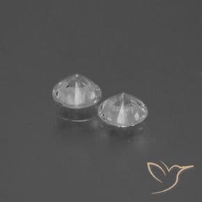 0.81ct Natural Clear White Sapphire, Round Cut, 4.42 mm