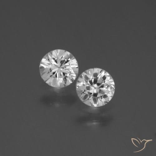 0.79ct Natural Clear White Sapphire, Round Cut, 4.45 mm