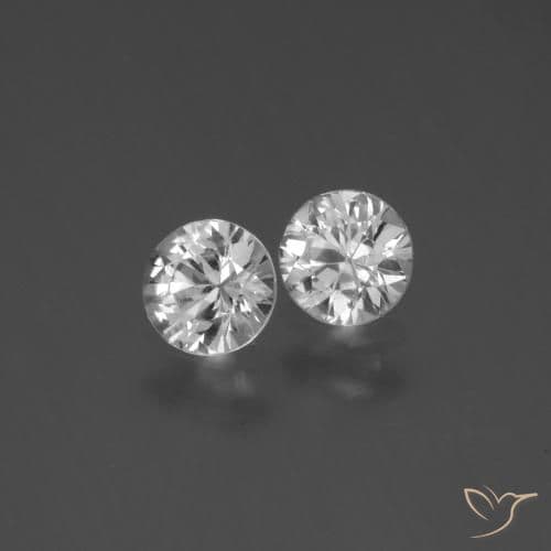 0.79ct Natural Clear White Sapphire, Round Cut, 4.45 mm