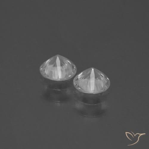 0.79ct Natural Clear White Sapphire, Round Cut, 4.45 mm