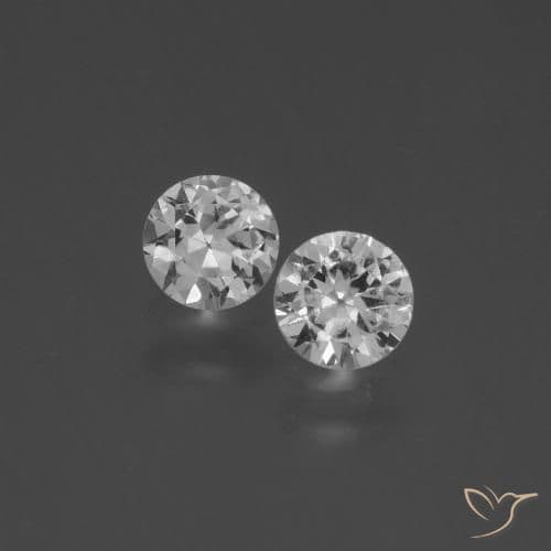 0.82ct Natural Clear White Sapphire, Round Cut, 4.54 mm