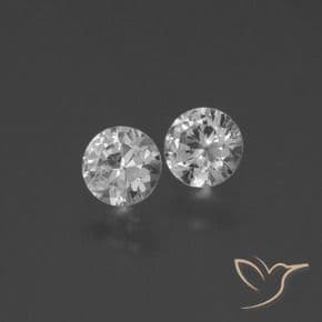 0.82ct Natural Clear White Sapphire, Round Cut, 4.54 mm