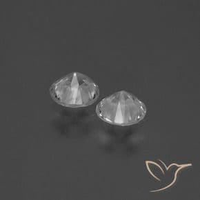 0.82ct Natural Clear White Sapphire, Round Cut, 4.54 mm
