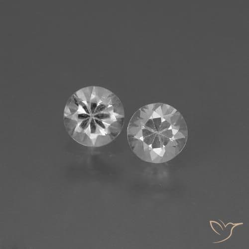 0.82ct Natural Clear White Sapphire, Round Cut, 4.49 mm