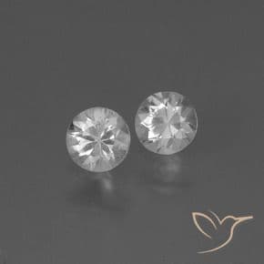 0.82ct Natural Clear White Sapphire, Round Cut, 4.49 mm