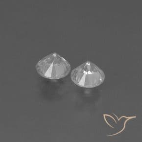 0.82ct Natural Clear White Sapphire, Round Cut, 4.49 mm