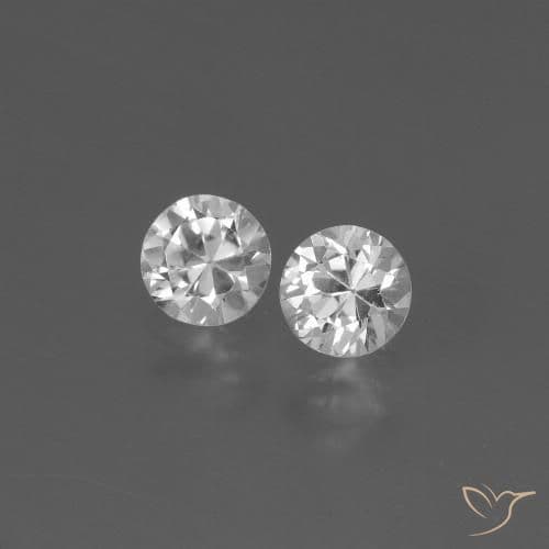 0.80ct Natural Clear White Sapphire, Round Cut, 4.46 mm