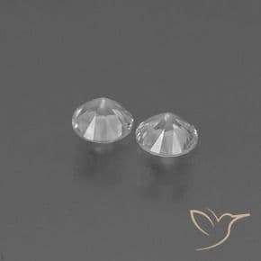 0.80ct Natural Clear White Sapphire, Round Cut, 4.46 mm
