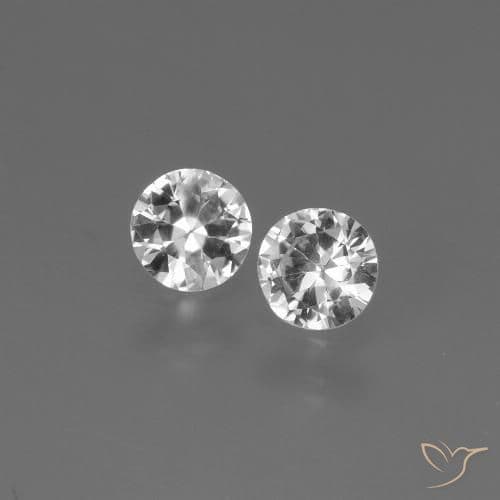 0.75ct Natural Clear White Sapphire, Round Cut, 4.54 mm