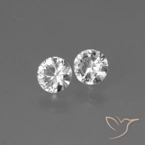 0.75ct Natural Clear White Sapphire, Round Cut, 4.54 mm