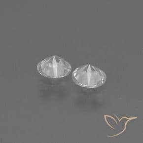0.75ct Natural Clear White Sapphire, Round Cut, 4.54 mm
