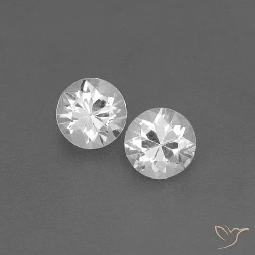0.78ct Natural White Sapphire, Round Cut, 4.41 mm