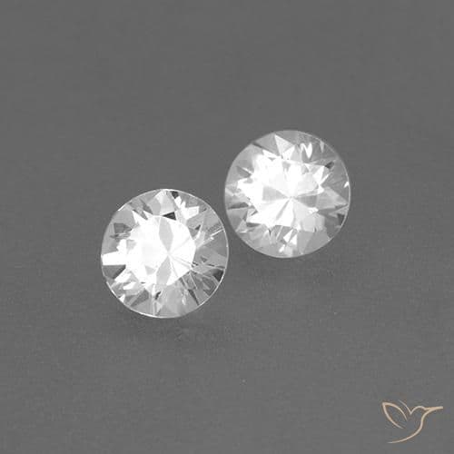 0.78ct Natural White Sapphire, Round Cut, 4.41 mm