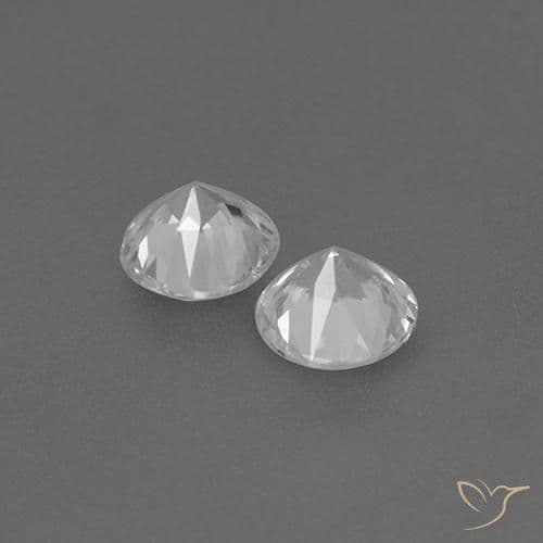 0.78ct Natural White Sapphire, Round Cut, 4.41 mm
