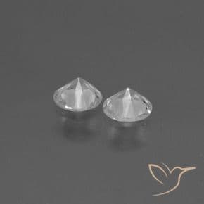 0.74ct Natural White Sapphire, Round Cut, 4.48 mm