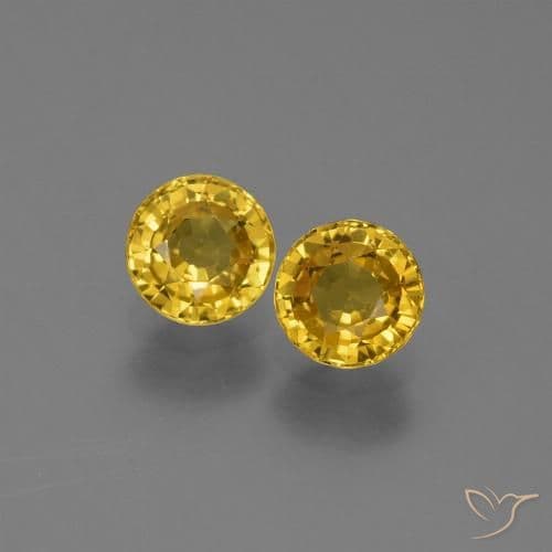1.21ct Natural Golden Sapphire, Round Cut, 4.92 mm