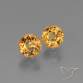 1.46ct Medium Orange-Gold Sapphire, Round Cut, 4.98 mm
