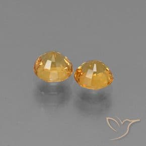 1.46ct Medium Orange-Gold Sapphire, Round Cut, 4.98 mm