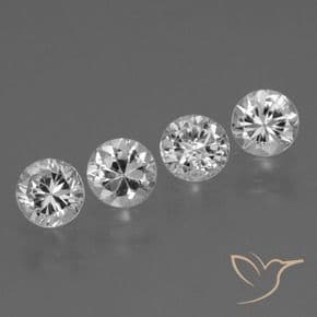 1.78ct Natural Clear White Sapphire, Round Cut, 4.53 mm