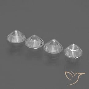 1.78ct Natural Clear White Sapphire, Round Cut, 4.53 mm