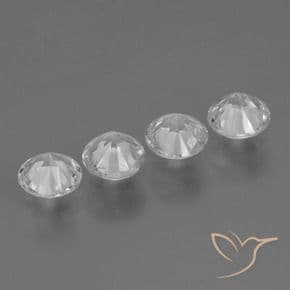1.71ct Natural Clear White Sapphire, Round Cut, 4.55 mm
