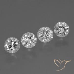 1.63ct Natural Clear White Sapphire, Round Cut, 4.38 mm