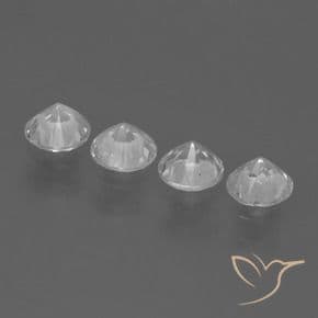 1.63ct Natural Clear White Sapphire, Round Cut, 4.38 mm