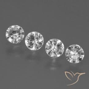 1.52ct Natural Clear White Sapphire, Round Cut, 4.40 mm