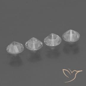 1.52ct Natural Clear White Sapphire, Round Cut, 4.40 mm