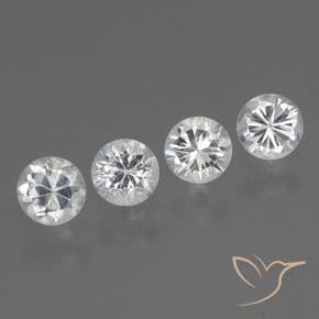 1.59ct Natural White Sapphire, Round Cut, 4.38 mm