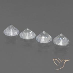 1.59ct Natural White Sapphire, Round Cut, 4.38 mm