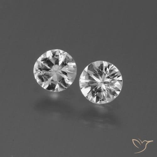 0.77ct Natural Clear White Sapphire, Round Cut, 4.37 mm