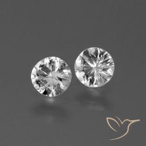 0.77ct Natural Clear White Sapphire, Round Cut, 4.37 mm