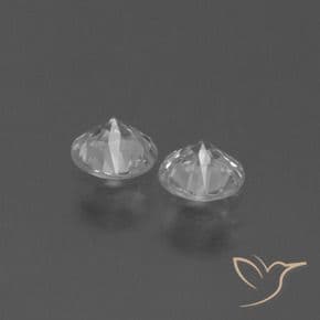 0.77ct Natural Clear White Sapphire, Round Cut, 4.37 mm