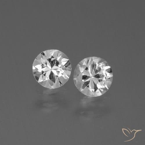 0.71ct Natural Clear White Sapphire, Round Cut, 4.37 mm