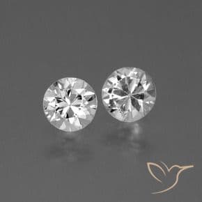 0.71ct Natural Clear White Sapphire, Round Cut, 4.37 mm