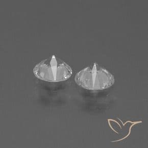 0.71ct Natural Clear White Sapphire, Round Cut, 4.37 mm