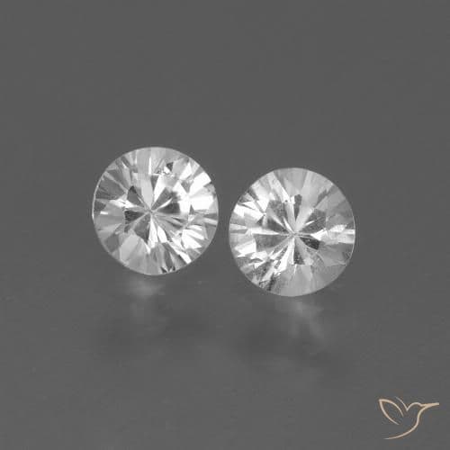 0.83ct Natural Clear White Sapphire, Round Cut, 4.55 mm