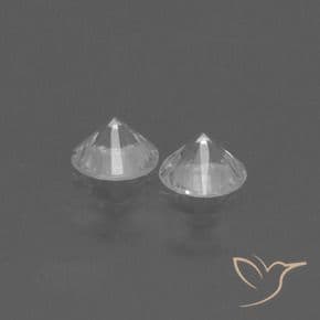 0.83ct Natural Clear White Sapphire, Round Cut, 4.55 mm