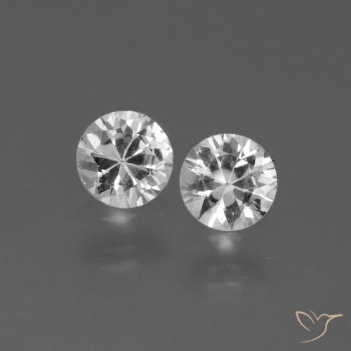 0.79ct Natural Clear White Sapphire, Round Cut, 4.52 mm