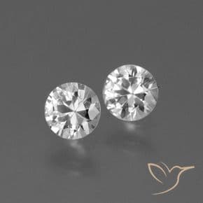 0.79ct Natural Clear White Sapphire, Round Cut, 4.52 mm