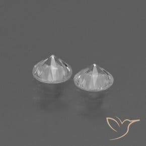 0.79ct Natural Clear White Sapphire, Round Cut, 4.52 mm