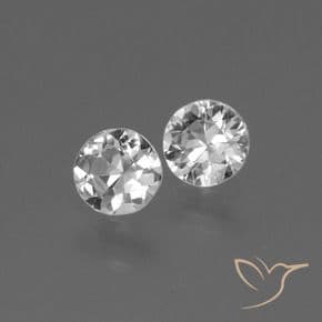 0.69ct Natural Clear White Sapphire, Round Cut, 4.48 mm