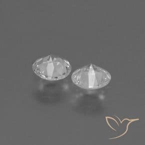 0.69ct Natural Clear White Sapphire, Round Cut, 4.48 mm