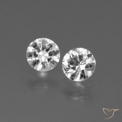 0.78ct Natural Clear White Sapphire, Round Cut, 4.51 mm