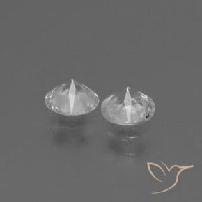 0.78ct Natural Clear White Sapphire, Round Cut, 4.51 mm