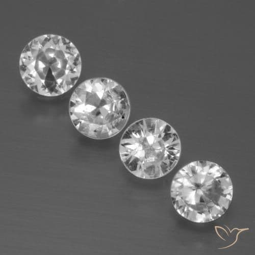 1.39ct Natural Clear White Sapphire, Round Cut, 4.39 mm