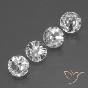 1.39ct Natural Clear White Sapphire, Round Cut, 4.39 mm