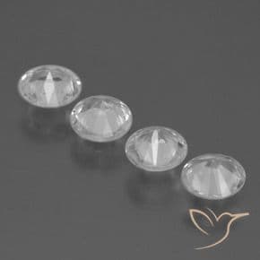 1.39ct Natural Clear White Sapphire, Round Cut, 4.39 mm