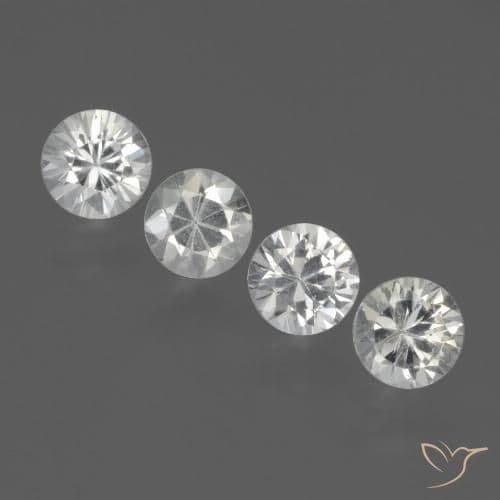 1.77ct Natural White Sapphire, Round Cut, 4.54 mm